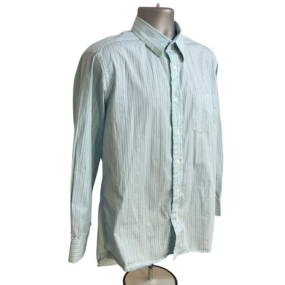 Steve & Barry’s Button Down Bundle Size M Classic Striped Brown Aqua Casual - Picture 3 of 16